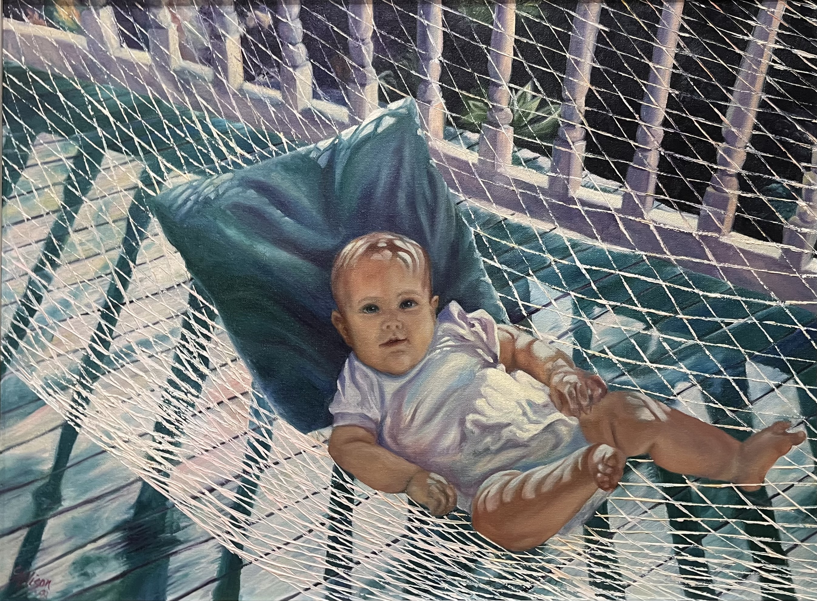 Baby resting in a hammock