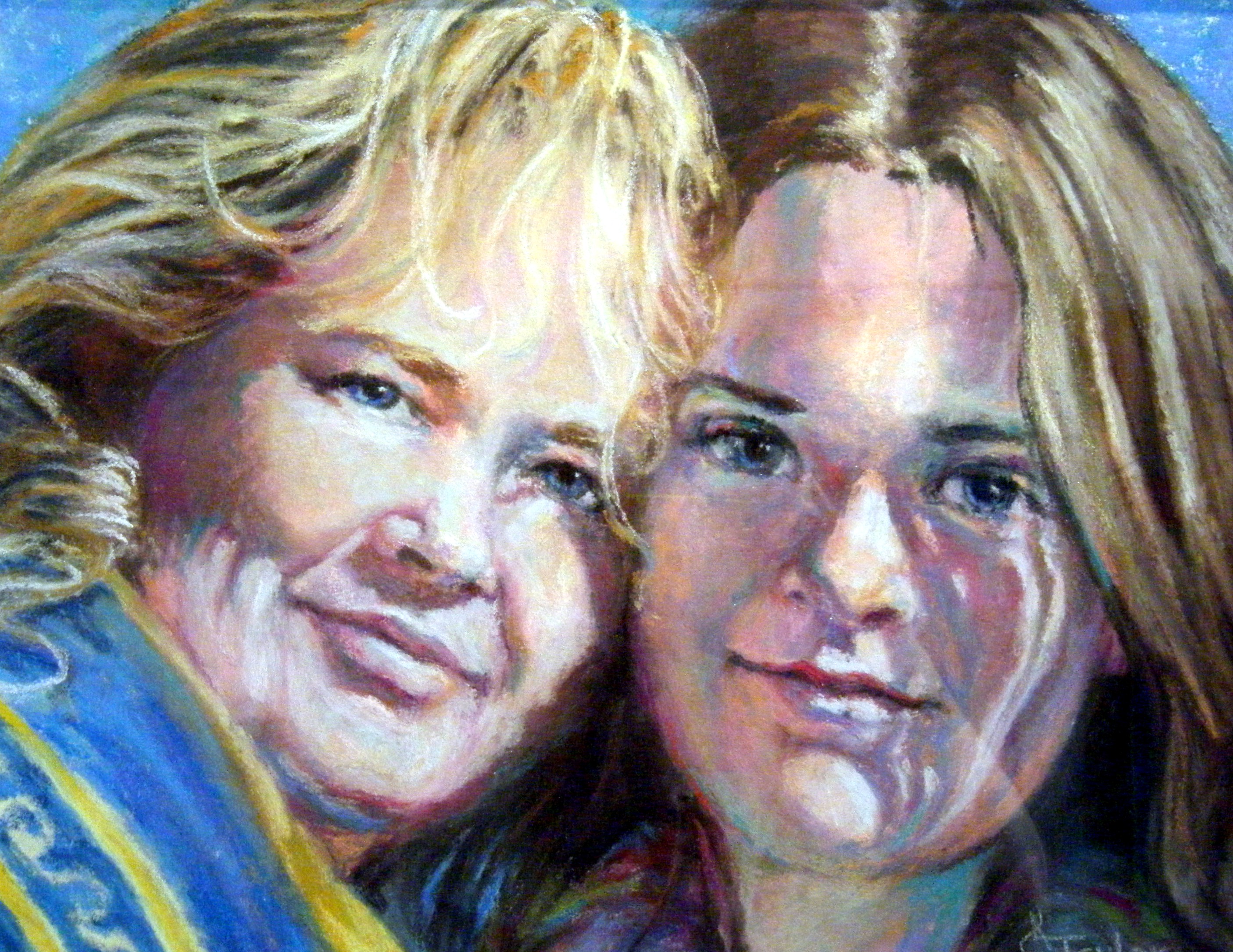 Close-up portrait of two women